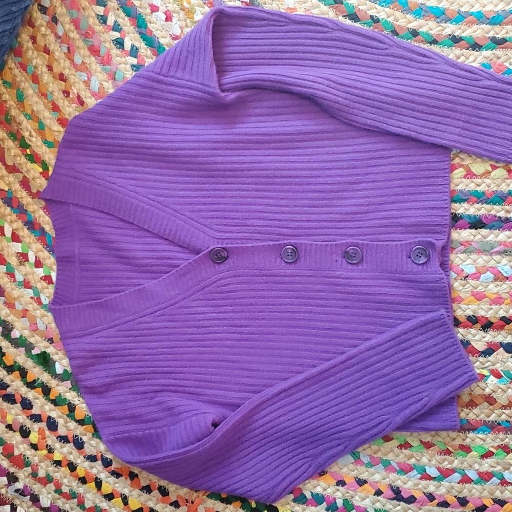 Purple Cashmere Cardigan